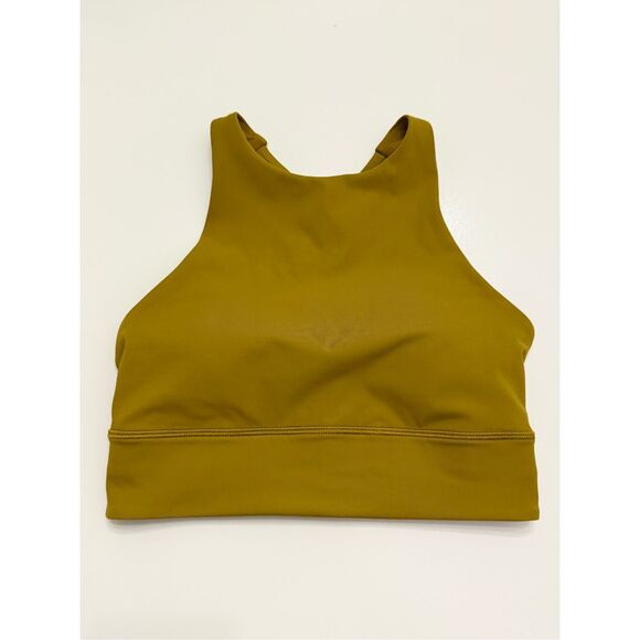 lululemon athletica Other - Lululemon Energy Womens Gold Spice High Neck Long Line Tough Sports Bra Size 6
